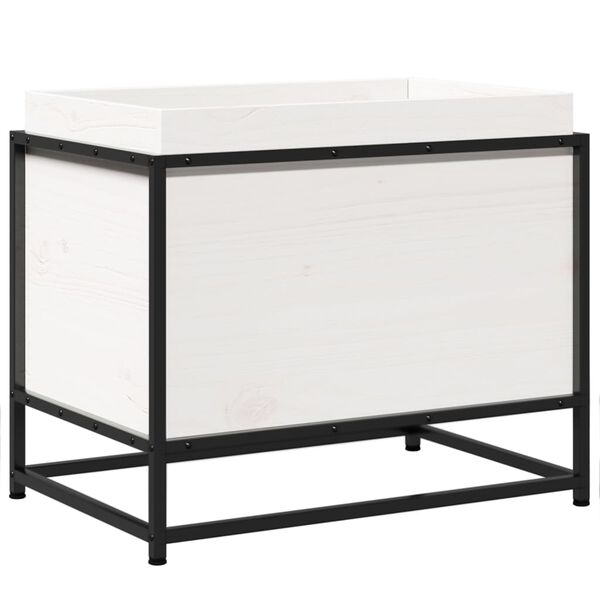 vidaXL Plantekasse hvit 60x40x50 cm heltre furu