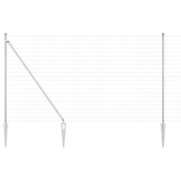 vidaXL Gjerde med stolpe s&oslash;lv 1,5 x 10 m St&aring;l