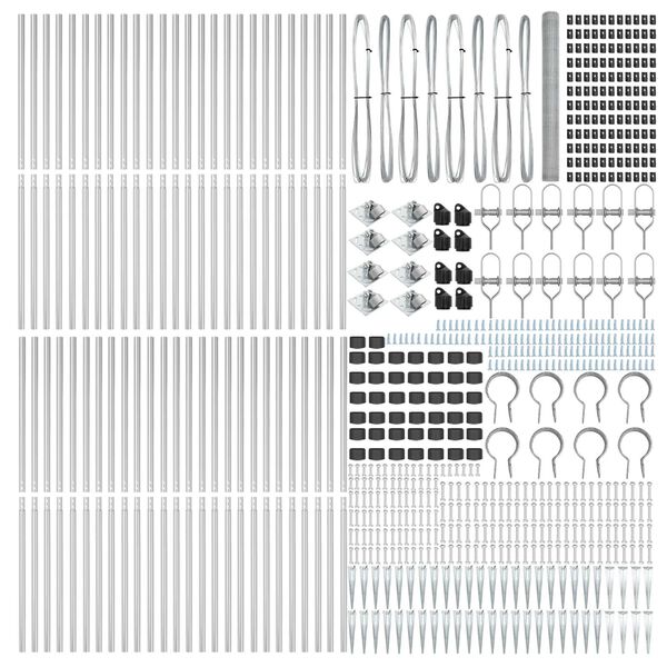 vidaXL Gjerde med innlegg. s&oslash;lv 1.6 x 100 m PVC-belagt st&aring;l