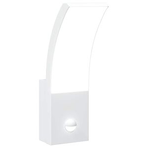 vidaXL Veggmonterte LED-utelampe med sensor hvit st&oslash;pt aluminium