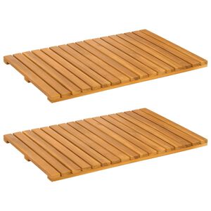 vidaXL Badematte Ensfarget Brun 60 x 40 cm Solid akasietre