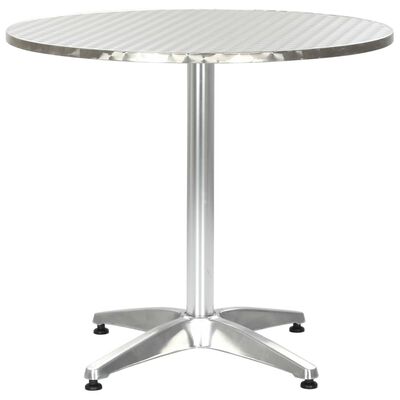 vidaXL Hagebord sølv 80x70 cm aluminium