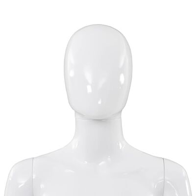 vidaXL Full-body kvinnelig utstillingsdukke med glassbase hvit 175 cm