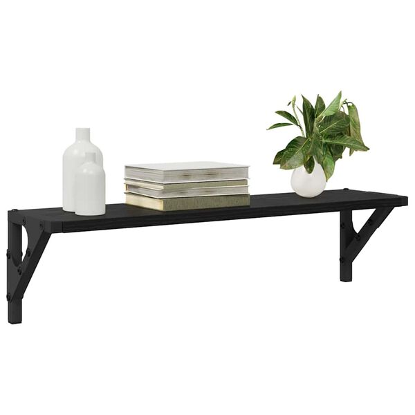 vidaXL Vegghyller 2 pcs Svart Eik 60 x 15 x 15,5 cm Konstruert tre