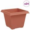 vidaXL Firkantet Blomsterpotte 24 pcs Klinker R&oslash;d 43 x 43 x 33.5 cm