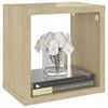 vidaXL Vegghyller kubeformet 6 stk hvit og sonoma eik 22x15x22 cm