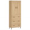 vidaXL Highboard sonoma eik 69,5x34x180 cm konstruert tre
