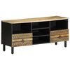 vidaXL TV-benk svart 100x33,5x46 cm grovt heltre mangotre