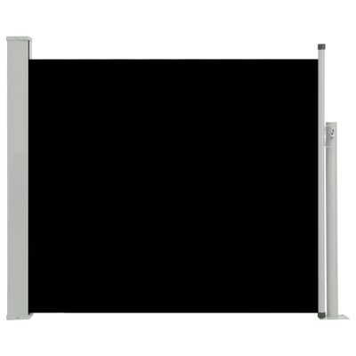 vidaXL Uttrekkbar sidemarkise 100x300 cm svart
