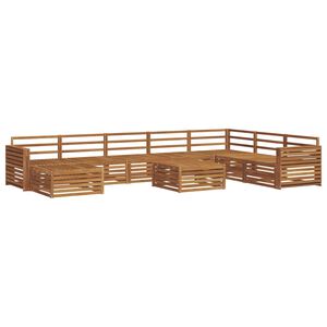 vidaXL Utend&oslash;rs sofa-sett 9 pcs Naturlig Solid akasietre