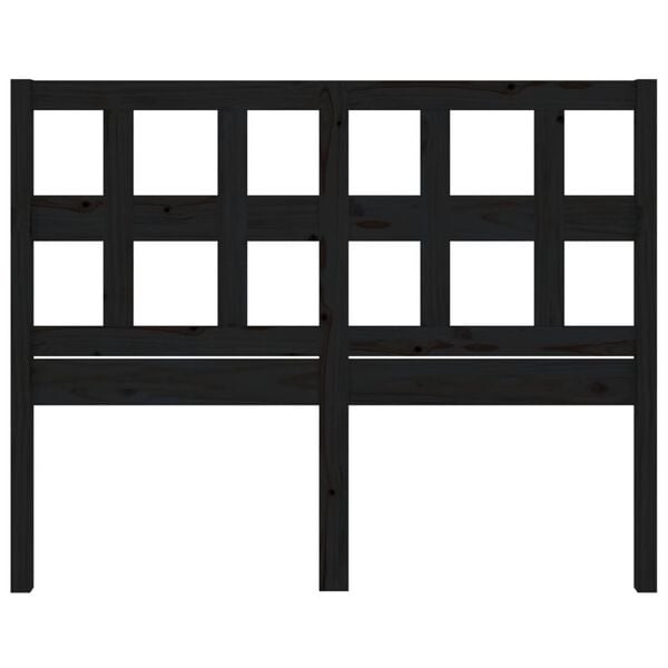 vidaXL Sengegavl svart 125,5x4x100 cm heltre furu