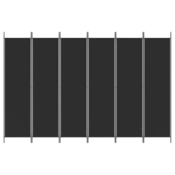 vidaXL Romdeler 6 paneler svart 300x200 cm stoff