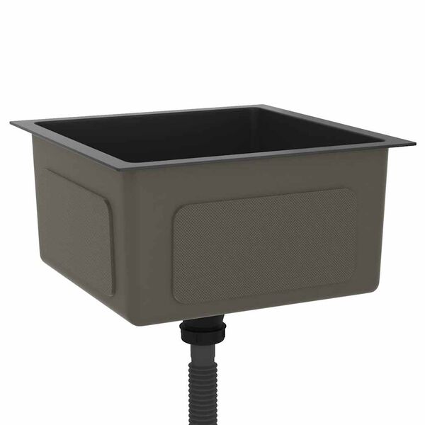 vidaXL Håndlaget kjøkkenvask svart rustfritt stål