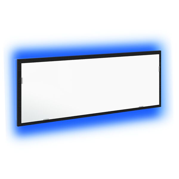 vidaXL LED Badevindu Veggmontert Svart Eik 100 x 8,5 x 37 cm Glass