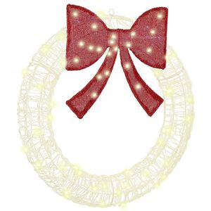 vidaXL Krans med 60 LED Varmhvit 76 x 76 x 8,5 cm Akryl