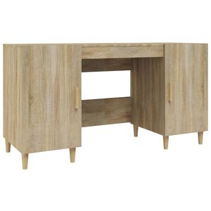 vidaXL Skrivebord sonoma eik 140x50x75 cm konstruert tre