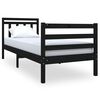vidaXL Sengeramme svart 75x190 cm Small Single heltre