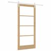vidaXL Skyved&oslash;r ORKDAL Naturlig 93 x 202 cm Massivt furutre og glass