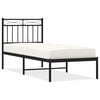 vidaXL Sengeramme i metall med hodegavl svart 75x190 cm