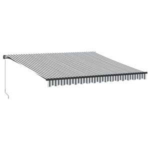 vidaXL Manuell uttrekkbar markise med LED antrasitt og hvit 400x350 cm