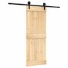 vidaXL Skyved&oslash;r Naturlig og svart 80 x 210 cm Massiv Furu Tre