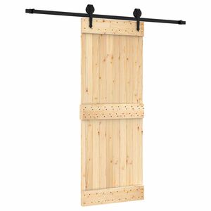 vidaXL Skyved&oslash;r Naturlig og svart 80 x 210 cm Massiv Furu Tre