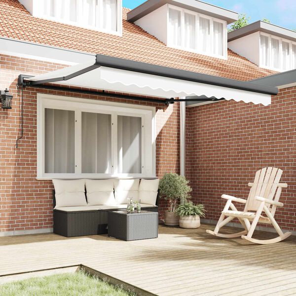 vidaXL Markise Hvit 350 x 250 x 165 cm Polyester og aluminium