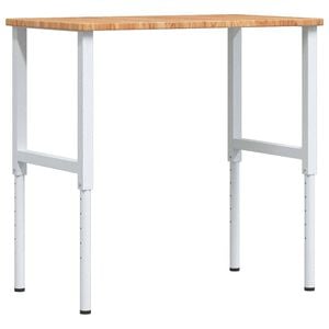 vidaXL Arbeidsbenk lysebrun 100x60x(71,5-98) cm heltre eik rektangul&aelig;r