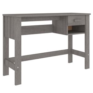 vidaXL Skrivebord HAMAR lysegr&aring; 110x40x75 cm heltre furu