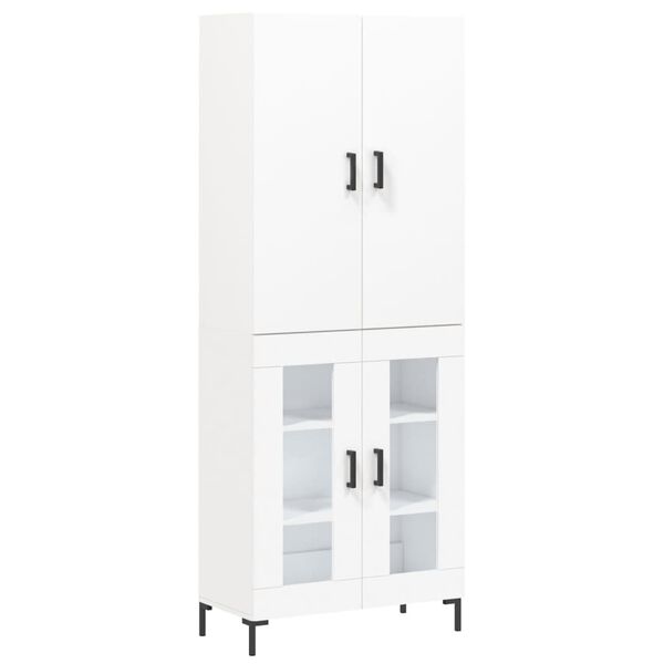 vidaXL Highboard hvit 69,5x34x180 cm konstruert tre