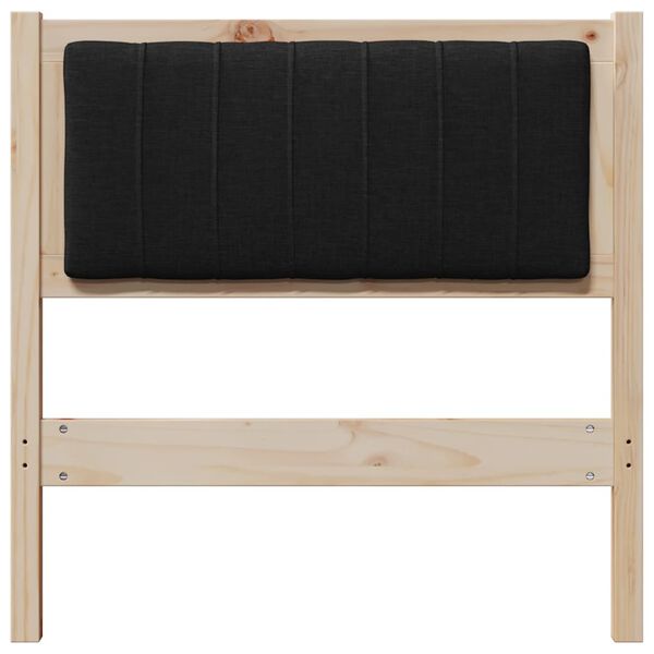vidaXL Polstret sengegavl med hodegjerde Brun 75 cm Massiv furu