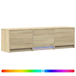 vidaXL TV-benk med LED 140 x 34 x 40 cm Sonoma eik Konstruert tre