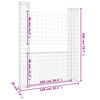 vidaXL Gabionkurv u-formet med 2 stolper jern 140x20x200 cm