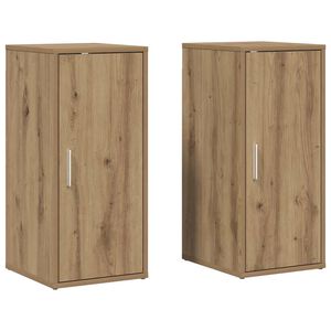 vidaXL Skohyller svart 2 stk artisan eik 32x35x70 cm konstruert tre