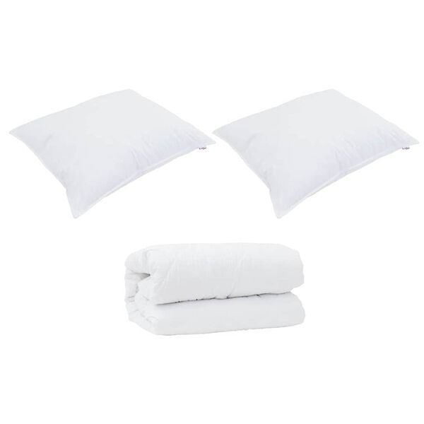 vidaXL Dyne med Puter med pute 3 pcs Hvit Mikrofiber