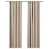 vidaXL Lystette gardiner kroker og lin-design 2 stk beige 140x245 cm
