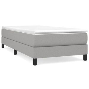 vidaXL Boxspring-sengeramme lysegr&aring; 90x190 cm Single stoff