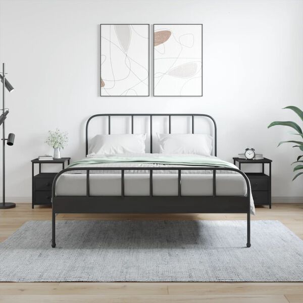 vidaXL Nattbord 2 stk svart 34x35,5x50 cm konstruert tre