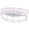 vidaXL Seng med bokhylle uten madrass hvit 120x200 cm heltre furu
