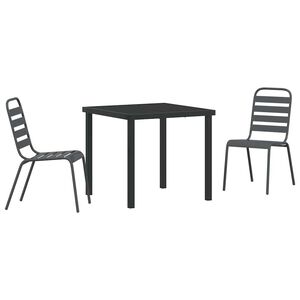 vidaXL Hage Spisegruppe 3 pcs Antrasitt Pulverlakkert st&aring;l