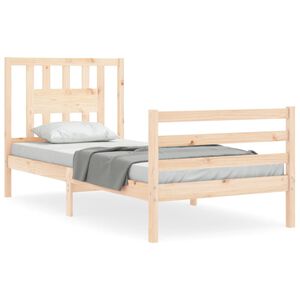 vidaXL Sengeramme med hodegavl single heltre