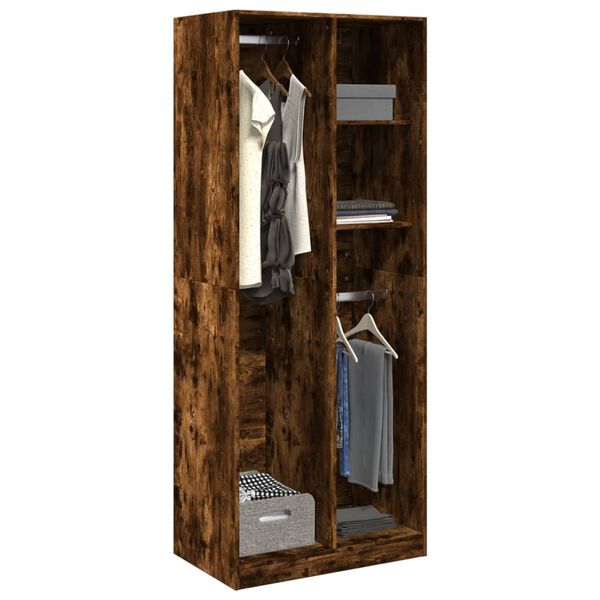vidaXL Garderobe r&oslash;kt eik 80x50x200 cm konstruert tre