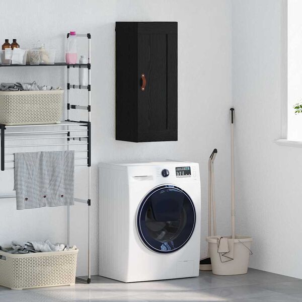 vidaXL Veggskap Svart Eik 34,5 x 34 x 90 cm Konstruert tre