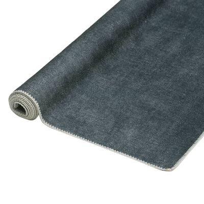 vidaXL Teppeløper vaskbar og sammenleggbar 60x300 cm grå polyester