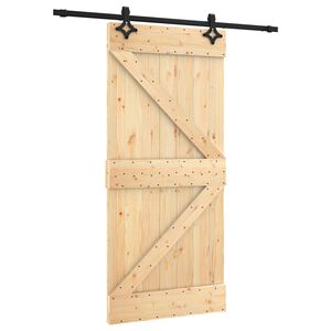 vidaXL Skyved&oslash;r Naturlig og svart 95 x 210 cm Massiv Furu Tre