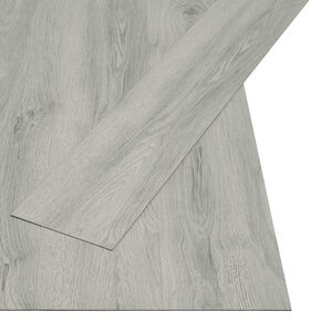 vidaXL Selvheftende Gulvplank Natur 32 pcs Lysegr&aring; 4,46 m&sup2; PVC