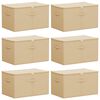 vidaXL Lagringsboks 6 stk. Ikke-vevd stoff 55 x 35 x 32 cm 61,6 L Krem