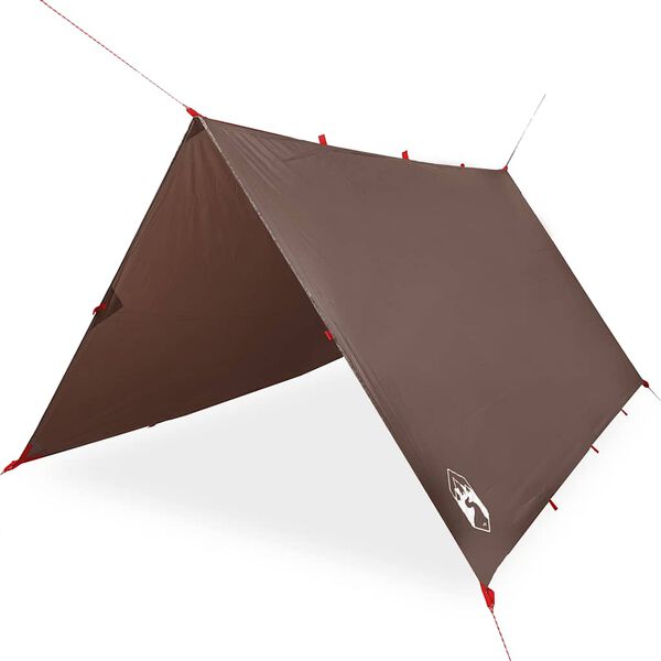 vidaXL Campingpresenning brun 366x306 cm vanntett
