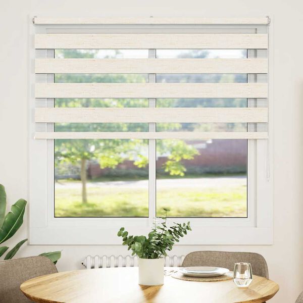 vidaXL Sebragardin marmor beige stoff bredde 135,9 cm polyester