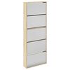 vidaXL Skoskap 5 hyller speil eik 63x17x169,5 cm